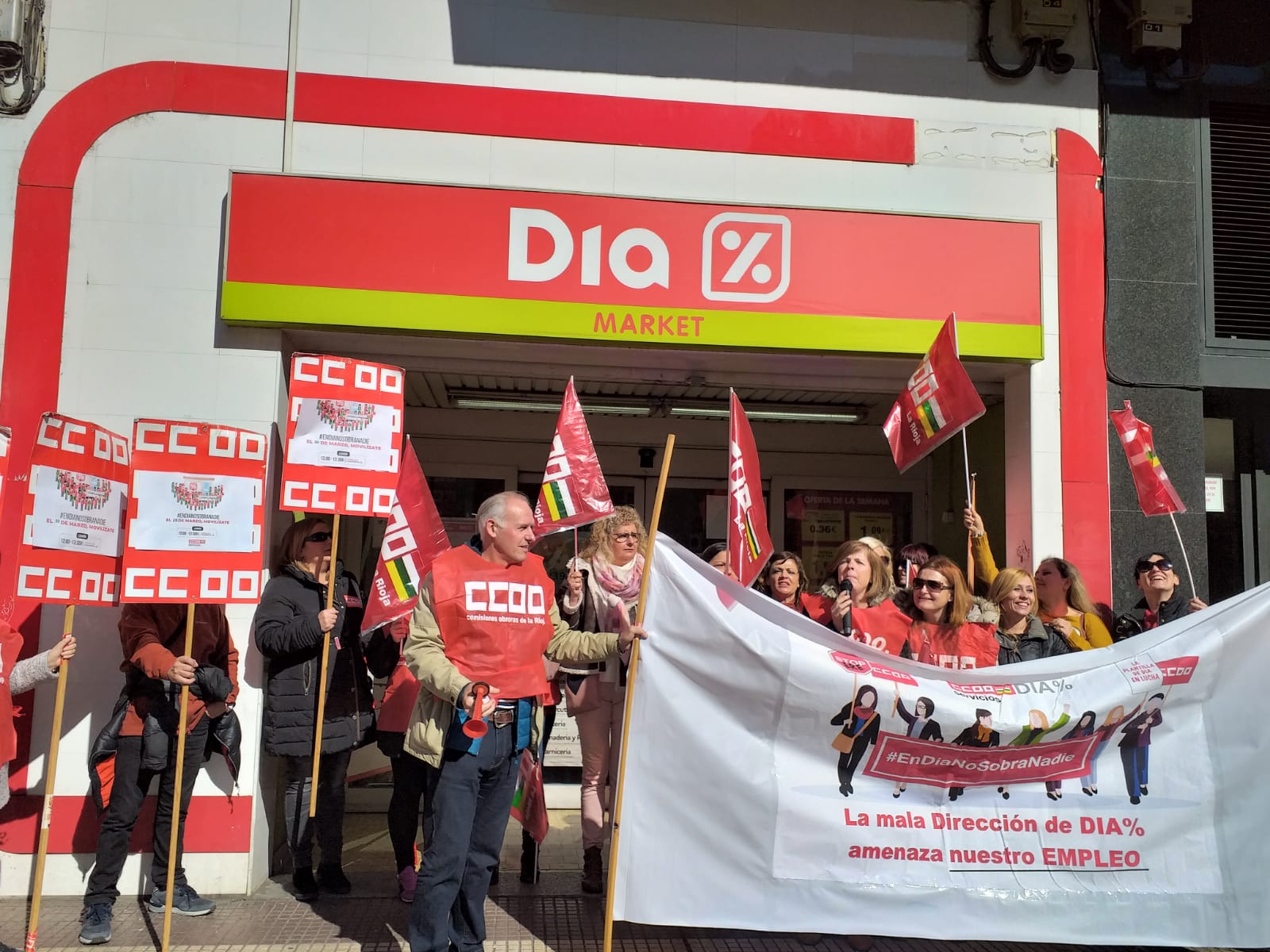 Huelga en Supermercados Dia en La Rioja